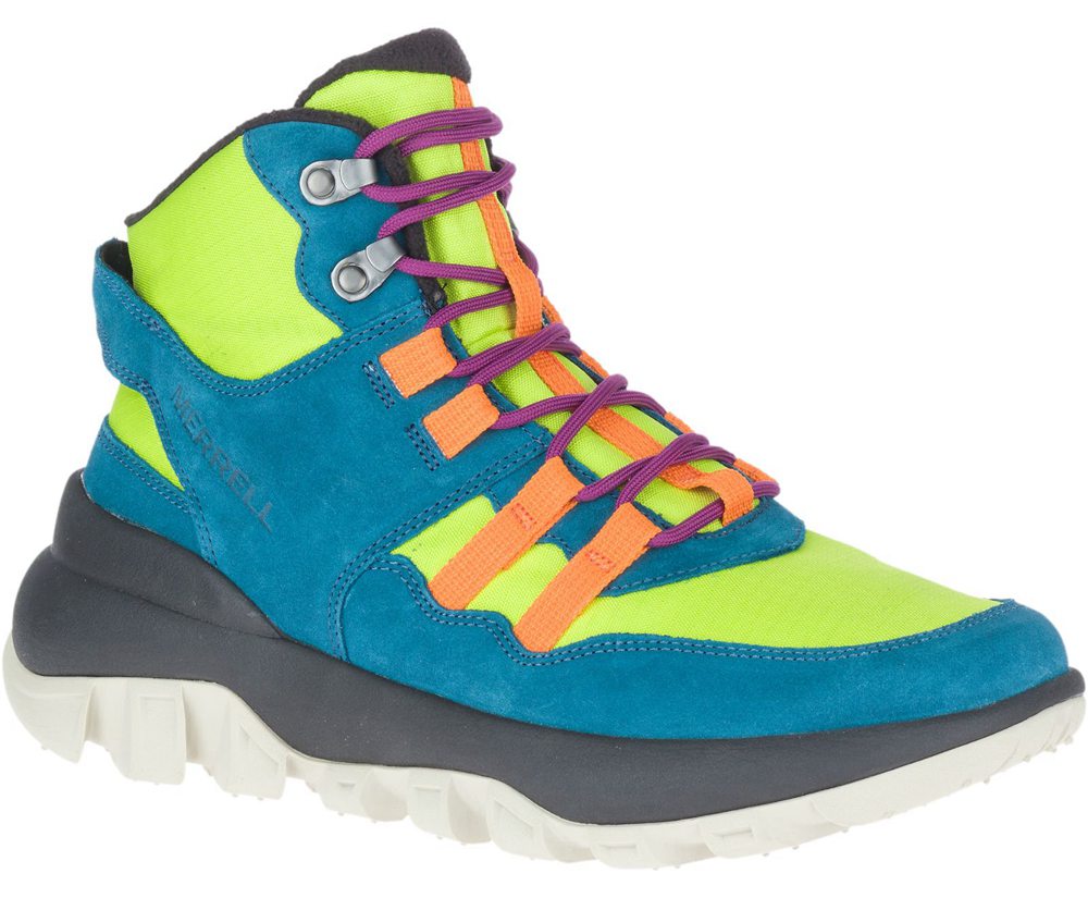 Merrell Boots Blue/Green - ATB Mid Polar Waterproof - Mens 73CKPWLAG